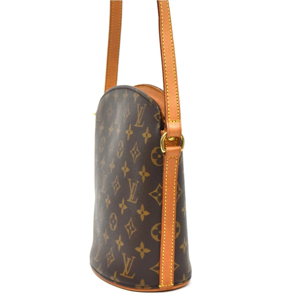 Louis Vuitton Monogram Druot Leather Canvas Bag Shoulder Brown
